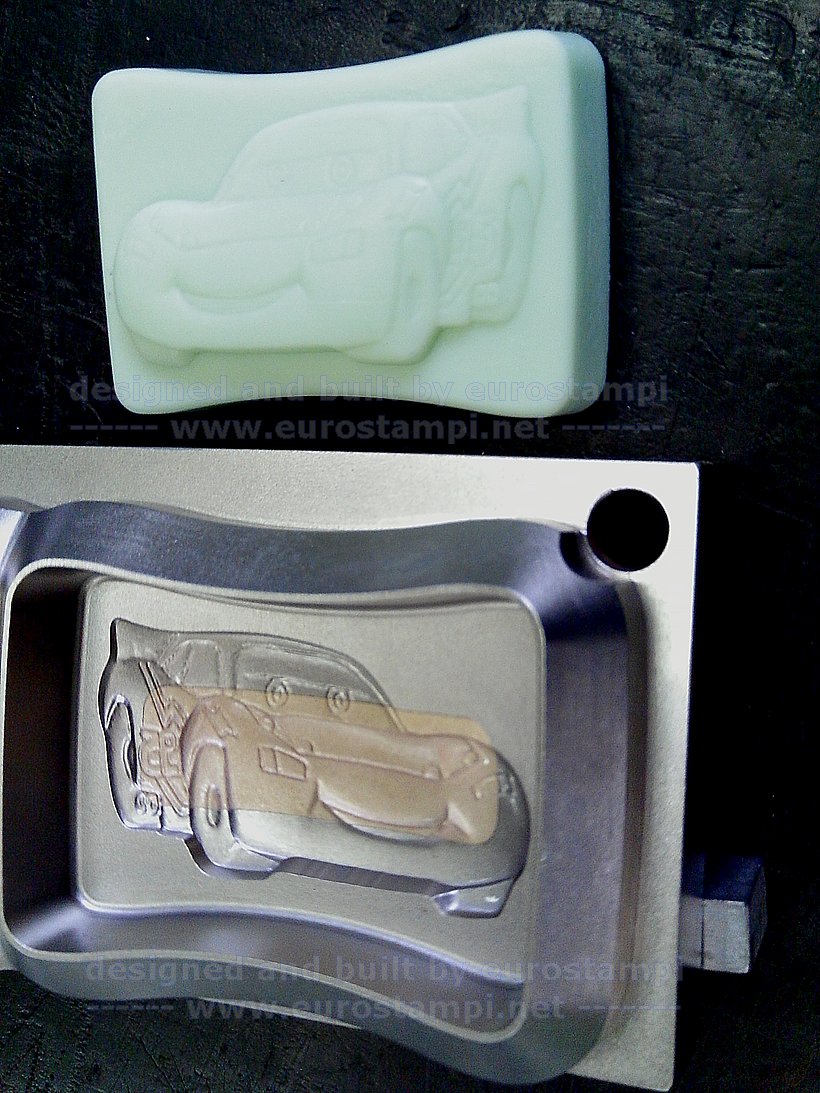 Artistic engraving toilet soap cartoon car